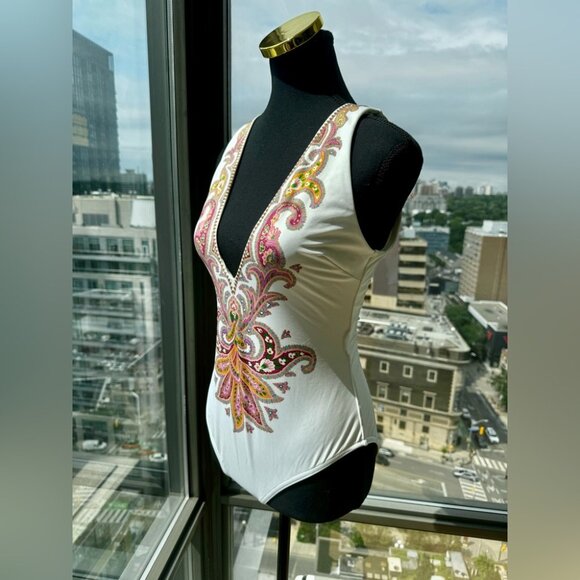 🆕 ZIMMERMANN 🧿 NWOT Teddy Paisley Plunge Bathing Suit, Sz 3 - MISSING BELT - Picture 5 of 16